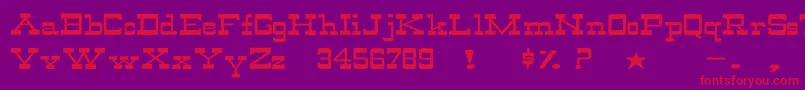 WildwestNormalEx Font – Red Fonts on Purple Background