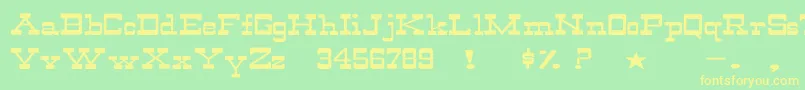 WildwestNormalEx Font – Yellow Fonts on Green Background