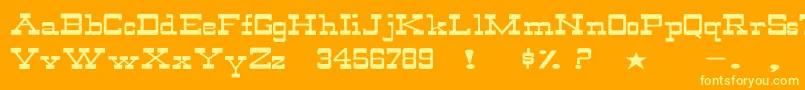 WildwestNormalEx Font – Yellow Fonts on Orange Background