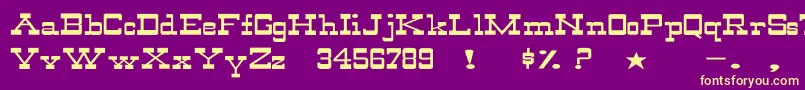 WildwestNormalEx Font – Yellow Fonts on Purple Background
