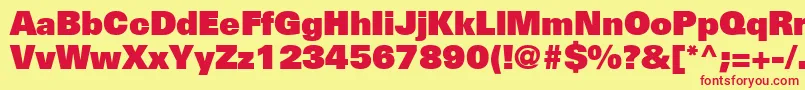 NovaUltraSsiExtraBlack Font – Red Fonts on Yellow Background