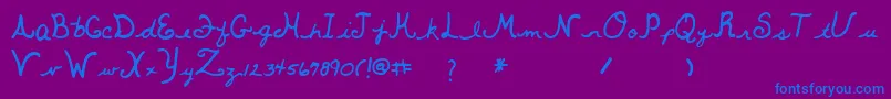 Whitemouse-Schriftart – Blaue Schriften auf violettem Hintergrund