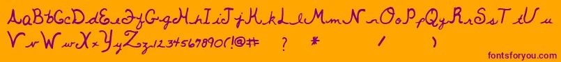 Whitemouse-Schriftart – Violette Schriften auf orangefarbenem Hintergrund