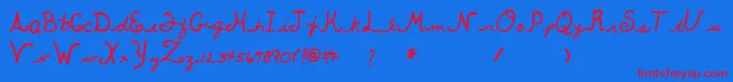 フォントWhitemouse – 赤い文字の青い背景