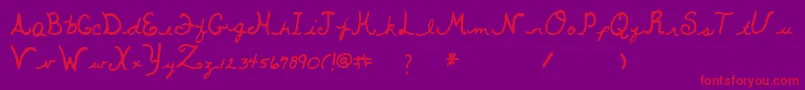 Whitemouse-Schriftart – Rote Schriften auf violettem Hintergrund