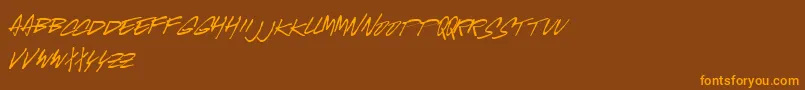 Mcgus Font – Orange Fonts on Brown Background