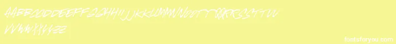Czcionka Mcgus – białe czcionki na żółtym tle