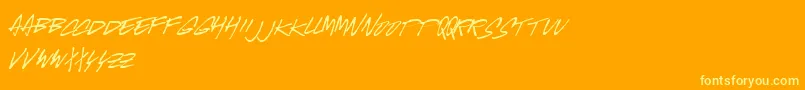 Mcgus-Schriftart – Gelbe Schriften auf orangefarbenem Hintergrund