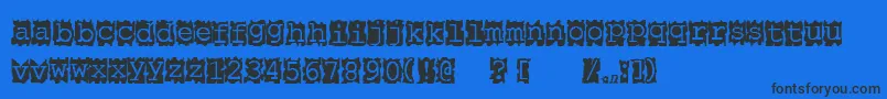 Papercut-Schriftart – Schwarze Schriften auf blauem Hintergrund