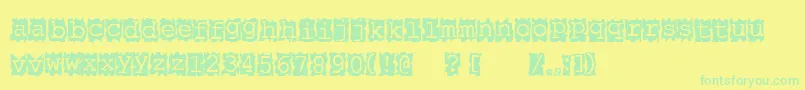 fuente Papercut – Fuentes Verdes Sobre Fondo Amarillo