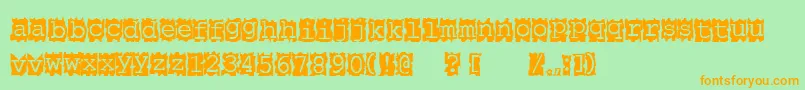 Papercut Font – Orange Fonts on Green Background