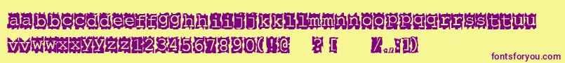 Papercut Font – Purple Fonts on Yellow Background
