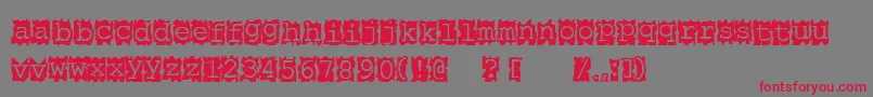 Papercut Font – Red Fonts on Gray Background