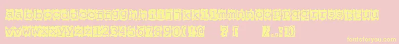 Papercut Font – Yellow Fonts on Pink Background