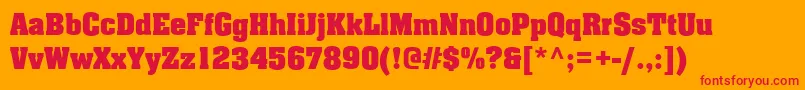 フォントAargauBold – オレンジの背景に赤い文字