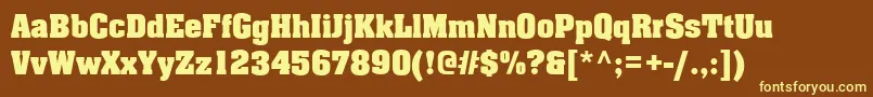 Шрифт AargauBold – жёлтые шрифты на коричневом фоне