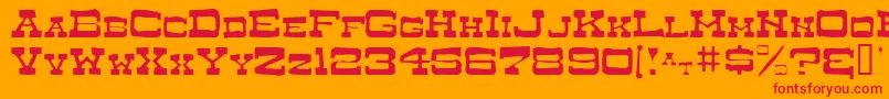 DryGoodsAntiqueSmcJl Font – Red Fonts on Orange Background