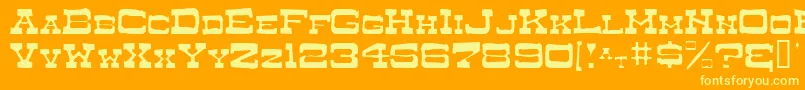 Czcionka DryGoodsAntiqueSmcJl – żółte czcionki na pomarańczowym tle