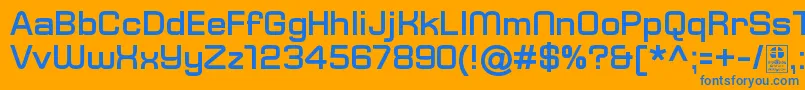 TypoSquareBoldDemo Font – Blue Fonts on Orange Background