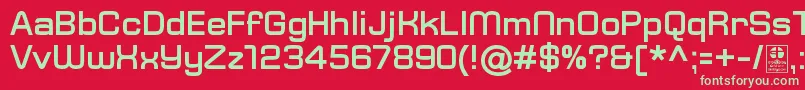 TypoSquareBoldDemo-fontti – vihreät fontit punaisella taustalla