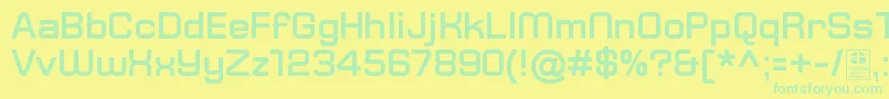 TypoSquareBoldDemo Font – Green Fonts on Yellow Background