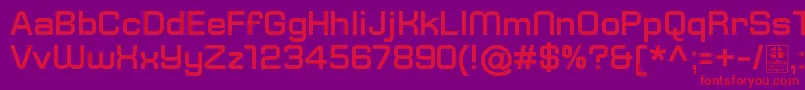 TypoSquareBoldDemo-fontti – punaiset fontit violetilla taustalla