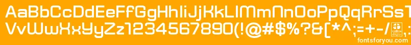 TypoSquareBoldDemo-fontti – valkoiset fontit oranssilla taustalla