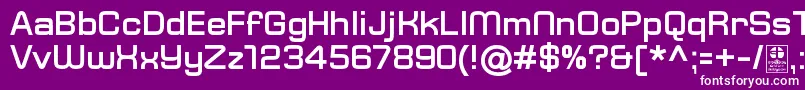 Weitere Informationen zur TypoSquareBoldDemo-Schriftart TypoSquareBoldDemo-Schriftart – Weiße Schriften auf violettem Hintergrund