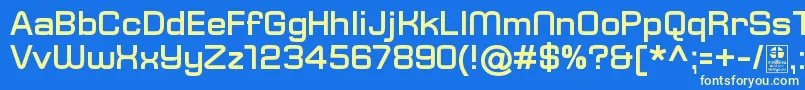 Шрифт TypoSquareBoldDemo – жёлтые шрифты на синем фоне