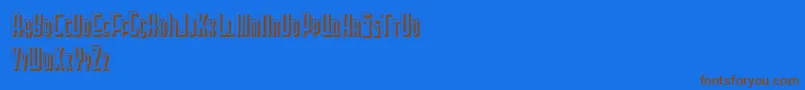 Letteringdecoshadow Font – Brown Fonts on Blue Background