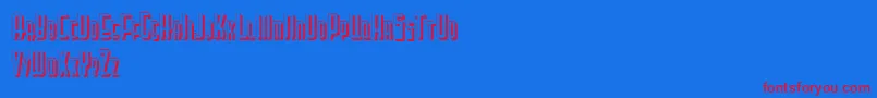 Letteringdecoshadow Font – Red Fonts on Blue Background