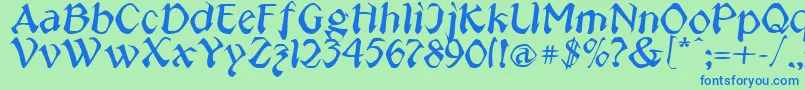 Jeepney Font – Blue Fonts on Green Background