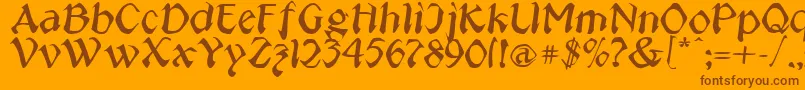 Jeepney Font – Brown Fonts on Orange Background