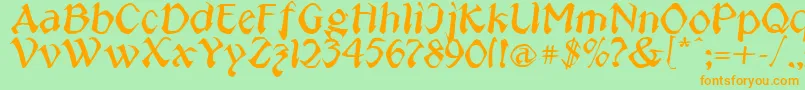 Jeepney Font – Orange Fonts on Green Background