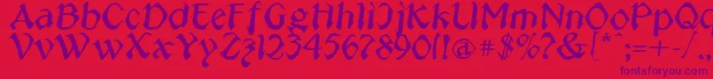 Jeepney Font – Purple Fonts on Red Background