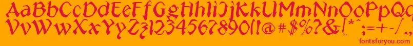 Jeepney Font – Red Fonts on Orange Background