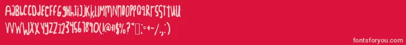 Tightscript Font – Pink Fonts on Red Background