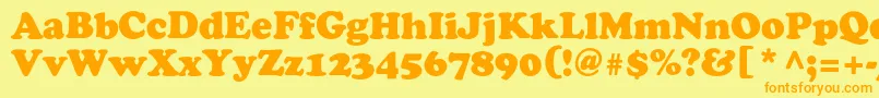 Osvaldblackc Font – Orange Fonts on Yellow Background