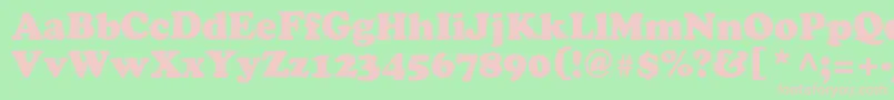 Osvaldblackc Font – Pink Fonts on Green Background