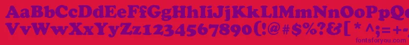 Osvaldblackc-Schriftart – Violette Schriften auf rotem Hintergrund