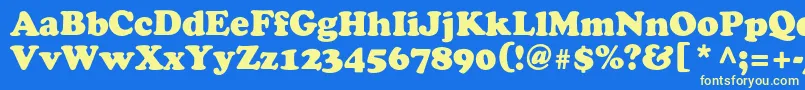 Osvaldblackc Font – Yellow Fonts on Blue Background