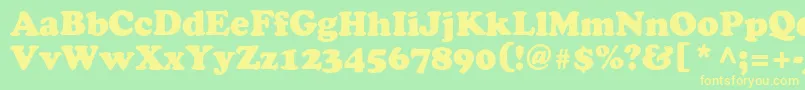 Osvaldblackc Font – Yellow Fonts on Green Background