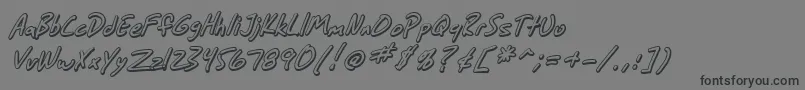 Шрифт SfGrungeSansShadowItalic – чёрные шрифты на сером фоне