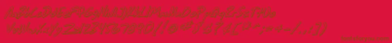 fuente SfGrungeSansShadowItalic – Fuentes Marrones Sobre Fondo Rojo