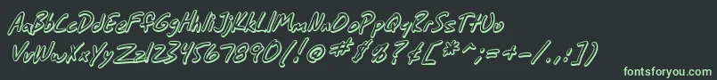 SfGrungeSansShadowItalic Font – Green Fonts on Black Background