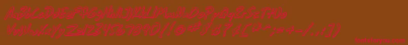 SfGrungeSansShadowItalic Font – Red Fonts on Brown Background
