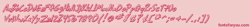 SfGrungeSansShadowItalic Font – Red Fonts on Pink Background