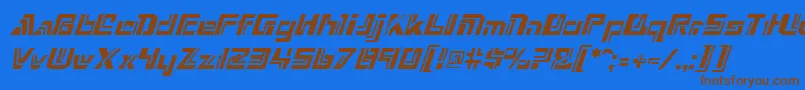 NexxusItalic-fontti – ruskeat fontit sinisellä taustalla