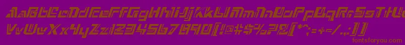 NexxusItalic-fontti – ruskeat fontit violetilla taustalla