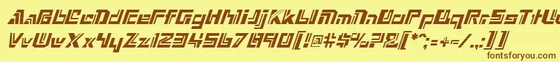 NexxusItalic Font – Brown Fonts on Yellow Background
